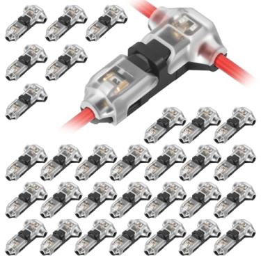 Imagem de Conectores de emenda de fio de torneira T, conectores de fio de baixa tensão de 1 pino de 3 vias, sem decapagem de fios, conectores de emenda de fio rápido para 16-20 AWG