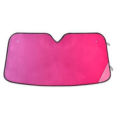 Imagem de Protetor solar de carro gradiente vermelho, escudo térmico de carro, protetor solar de carro