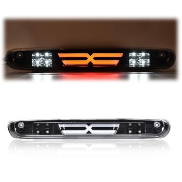 Imagem de G-PLUS Luz de freio LED de terceiro terço compatível com Chevy Silverado/GMC Sierra 1500 2500 3500 e HD 2007-2014 luz de carga, lente transparente preta tipo X