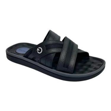 Imagem de Chinelo Cartago Alabama Slide 12203 Preto/Grafite/Azul-Masculino