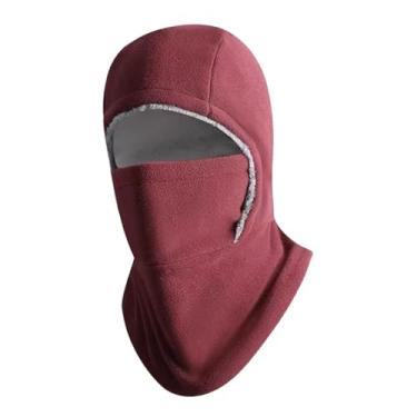 Imagem de Generic Balaclava com capuz, gorro quente de inverno para esportes ao ar livre, como andar de bicicleta, fazer caminhadas e pedalar, Vermelho