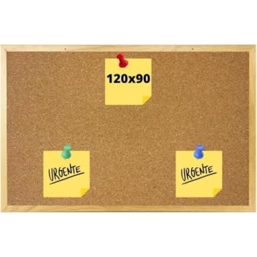 Imagem de Quadro de Avisos Cortiça 120x90 Cm Moldura Madeira