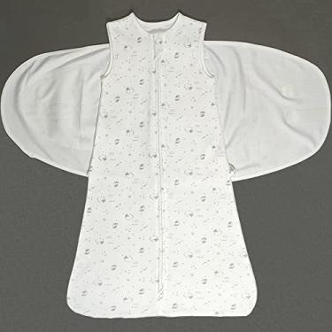 Imagem de Enrich YLife Saco de dormir para bebês com estampa de dinossauro, 3 vias, ajustável, saco de dormir, cobertor de algodão para meninos e meninas recém-nascidos, 4 estações, 3 a 9 meses (branco e cinza)