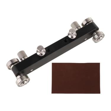 Imagem de harayaa Lixadeira de pestana e rastilho para ponte de guitarra, ferramenta compacta para luthier com parafusos de ajuste de lixa para polimento e lixamento, Preto