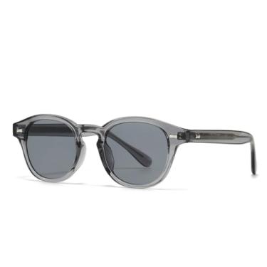 Imagem de JRLLFD Óculos de sol de acrílico retrô literário com pingente para fotografia de rua (cinza)