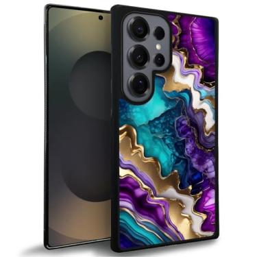 Imagem de DAIZAG Capa compatível com Samsung Galaxy S25 Ultra, capa protetora antiqueda de mármore roxo deslumbrante à prova de arranhões para meninos e meninas para Samsung Galaxy S25 Ultra 17,5 cm