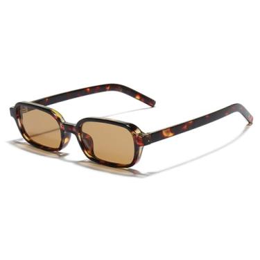Imagem de Óculos de Sol UV400 - Armação Pequena em Cores Candy com Estampa de Leopardo Punk para Homens e Mulheres, Ideal para Esportes ao Ar Livre, Corrida e Ciclismo, C5 Leopardo Chá