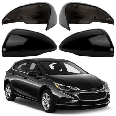 Imagem de LOIYLLEN Substituição da capa do espelho lateral do motorista e do passageiro para Chevrolet Chevy Cruze 2017 2018 2019 - Capas de espelho do lado esquerdo e direito, acessórios da tampa do espelho