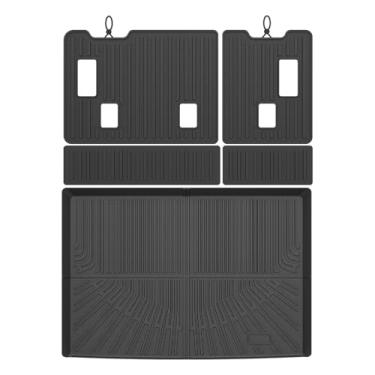 Imagem de Forro de carga para Chevy/Chevrolet Suburban & GMC Yukon XL e Cadillac Escalade ESV 2015-2020, tapetes de carga para todos os climas para acessórios suburbanos, tapete de porta-malas TPE resistente