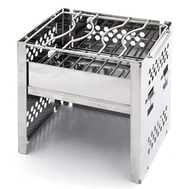 Imagem de Estrutura de churrasco de aço inoxidável dobrável para churrasco, fogão de hoooe ao ar livre, fogão de acampamento a carvão