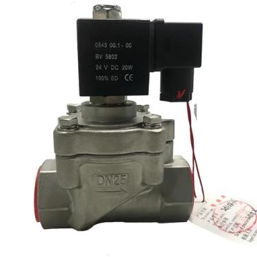Imagem de Válvula solenoide de nitrogênio bidirecional 16bar 1,6 MPa 2,5 cm DC24V orifício 25 mm SS304 DN25 normalmente fechado (G-12V)
