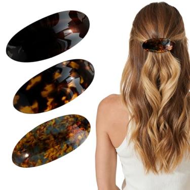 Imagem de 3 presilhas de cabelo francês para mulheres, presilhas grandes de acetato de rabo de cavalo com concha de tartaruga, presilhas de cabelo vintage, acessórios de cabelo antiderrapantes, presentes para