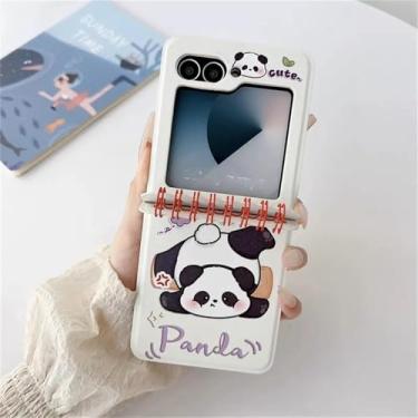 Imagem de Capa para celular estilo panda branca para Samsung Galaxy Z Flip 6/5/4/3 e Motorola Razr 60 50 Ultra e Razr 40 Ultra. Compatível com Galaxy Z Flip 6.