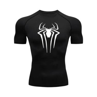 Imagem de Camisa De Compressão Masculina De Secagem Rápida Com Estampa De Aranha