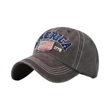 Imagem de Boné De Beisebol Americano Retro Unissex Bordado Protetor Solar Estilo