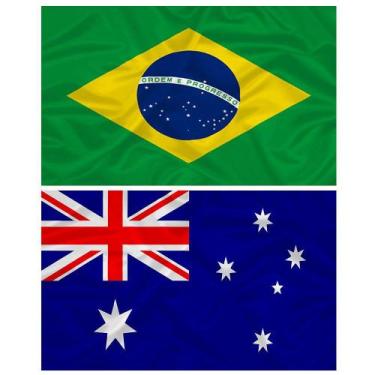 Imagem de Bandeira da Austrália + do Brasil 145cm x 90cm - Minha Bandeira