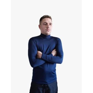 Imagem de Blusa Segunda Pele Masculina Gola Alta Proteção Solar Uv Fp50 Esportes