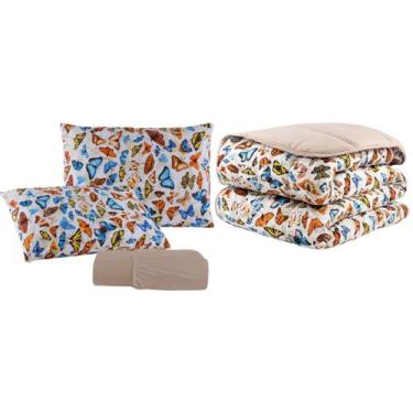 Imagem de Kit Edredom Casal Queen 04 Pçs Malha 100% Algodão Dupla Face - Malucas