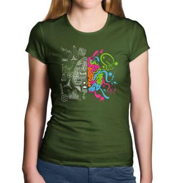 Imagem de Baby Look Algodão Cérebro Analítico e Criativo - Foca na Moda, Musgo, 