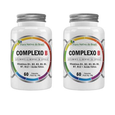 Imagem de Kit 2x Vitamina Complexo B 60 Cápsulas 500mg Flora Nativa-Unissex