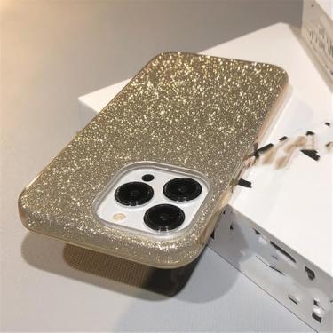 Imagem de Capa de celular em policarbonato (PC) espessa com efeito degradê brilhante para iPhone 11, 12, 13, 14, 15, 16 Pro, Max, Mini, 7, 8 Plus, X, XR e XS, dourada, para iPhone 13