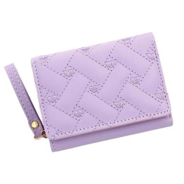 Imagem de Carteiras femininas fofas carteira feminina bolsa rosa carteira feminina pequena carteira feminina bolsas, Roxo claro, One Size