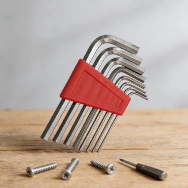 Imagem de Conjunto de 8 chaves hexagonais Allen, conjunto de chaves hexagonais do sistema imperial, vários tamanhos (1/10.2 cm, 1/20.3 cm, 3/81.3 cm, 5/162.6 cm, 1/40.6 cm) para reforma doméstica, reparos