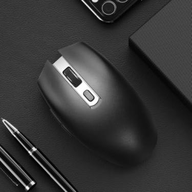 Imagem de Mouse sem fio de modo único com design ergonômico, vem com um receptor USB, adequado para jogos, escritório e entretenimento, compatível com laptops e computadores de mesa.