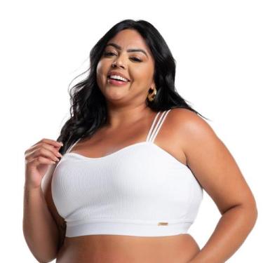 Imagem de Top Plus Size Cropped Sutiã Soutien Conforto Marina Suede Canelado - I