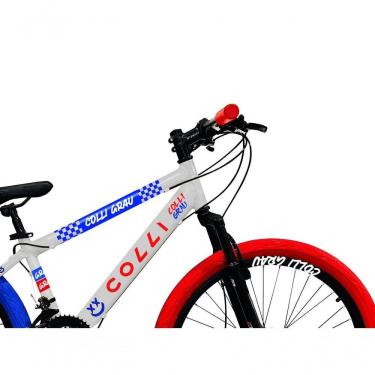 Imagem de Bicicleta Grau Aro 26 21 Marchas Colli Branco-azul-vermelho