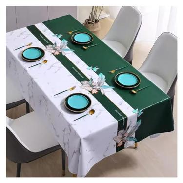 Imagem de Toalha de mesa retangular à prova d'água, antidesbotamento, cor lavável simples, tapete de mesa para banquete familiar (2.140 x 140 cm)