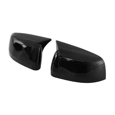 Imagem de Compatível com jeep grand cherokee 2011-2022 adesivo de carro retrovisor espelho lateral capa asa porta exterior caso vista traseira guarnição fibra carbono(Gloss Black)