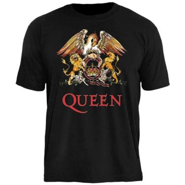 Imagem de Camiseta de Banda Queen em Algodão Manga Curta Gola Redonda-Unissex