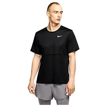 Imagem de Nike Top de corrida masculino Breathe manga curta, preto/preto/(prata refletiva), grande