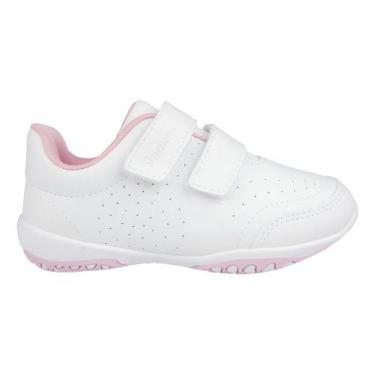 Imagem de Tenis infantil feminino pampili honey escolar colegial, Branco, Rosa g