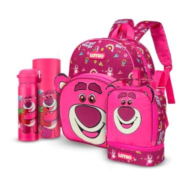 Imagem de Kit Mochila Costas Lancheira Garrafa 480ML Infantil Lotso