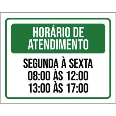 Imagem de Kit 3 Placas Horário Atendimento Segunda Sexta 8 As 12 36X46