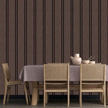 Imagem de Papel De Parede Ripas De Cerejeira Lavavel Adesivo Marrom