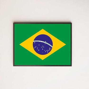 Imagem de Quadro Decorativo Bandeira Brasil 33X24Cm