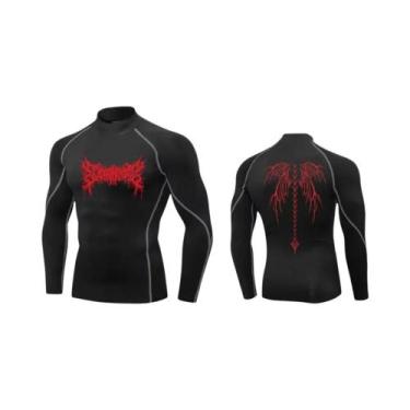 Imagem de Camisa De Compressão Masculina Y2K Com Gola Alta, Secagem Rápida, Para