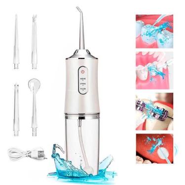 Imagem de Higienizador Dental Recarregável Com Jato Potente E 4 Bicos - Relet