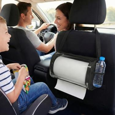 Imagem de Grande bolsa de lanche de viagem para carro: bolsa suspensa transparente resistente à água à prova de poeira - suporte organizador de armazenamento de carro no banco traseiro para crianças, brinquedos