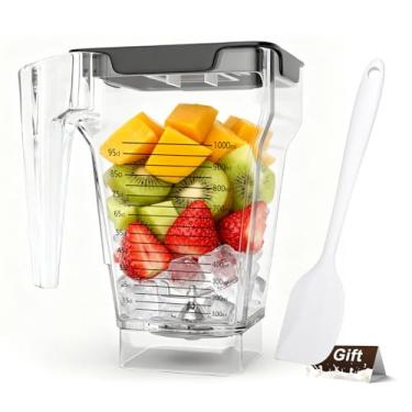 Imagem de Jarra de liquidificador de 2,126 g para liquidificador Blendtec de quatro lados de substituição serve para liquidificadores Blendtec todos os modelos - Capacidade de mistura de 940 ml | Lâmina