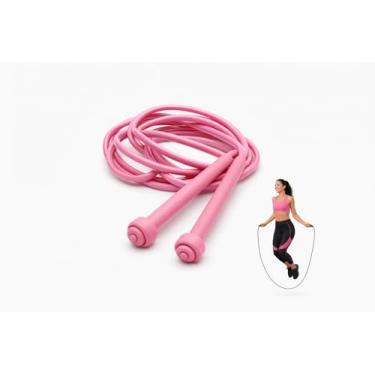 Imagem de Corda de Pular Slim 2,75m em PVC Revestido Tamanho Regulável– Leve, Ajustável e Ideal para Adultos e Crianças (Rosa)