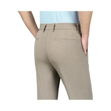 Imagem de Calças De Terno Masculinas Em Seda Gelada Verde Exército E Azul, Elást