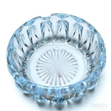 Imagem de Cinzeiro de Vidro e Metal Redondo Diamond - Cinzeiro Elegante Liso para Casa, Mesa, Bar e Restaurante - Decorativo e Durável (1 METAL)