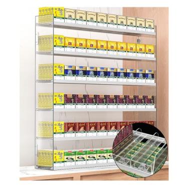 Imagem de Rack de exibição de cigarro automático comercial | Vitrines de prateleira flutuante para charutos e doces | Móveis de varejo para lojas, cafeterias, bares, shopping centers (73,5 x 18,2 x 38,5 cm)