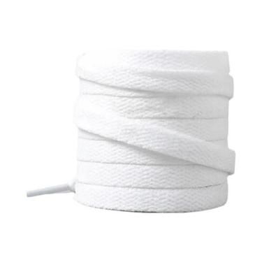 Imagem de Cadarços Planos Pretos E Brancos Para Tênis AF1 Com Fivela De Metal - 