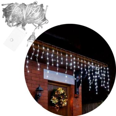 Imagem de Cascata Pisca Enfeite Natal 288 Lâmpadas Leds Branco 4m 220v