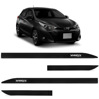Imagem de Jogo de Friso Lateral Yaris 2019 a 2024 Preto Infinito Alto Relevo
